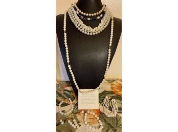 Collection Of Fresh Water Pearls, Faux Pearls, Including Red Envelope, Bracelets, Necklaces & Earrings, 925