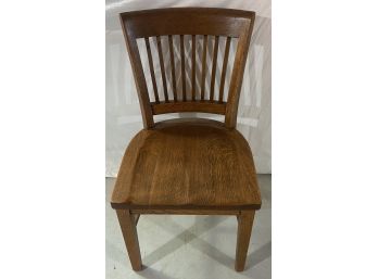 Antique Solid Oak Slat Back Chair