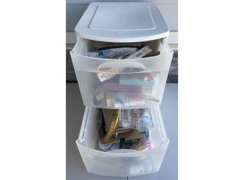 Sterilite 2-drawer Plastic Organizer With Assorted Craft Supplies