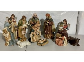 (11) Piece Ceramic Partial Nativity Scene