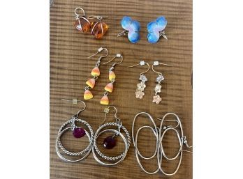 Collection Of Rhinestone, Enamel, And Bead Earrings