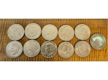 (11) Eisenhower Dollar Coins - 1972 - 1978