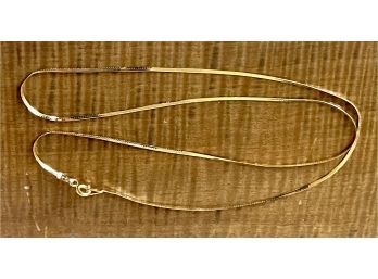 14K Gold Italy ARF Herringbone Necklace 18' Long - Weighs 1.4 Grams