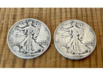 (2) Standing Liberty Half Dollar Coin Both 1941