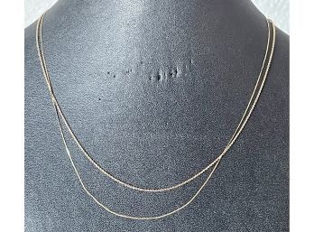 2 Dainty 14K Gold Necklaces 18' Long Total Weight 1.6 Grams