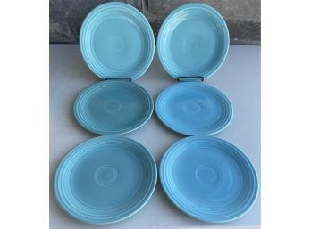(6) Genuine Fiesta 9.5 Inch Turquoise Dinner Plates