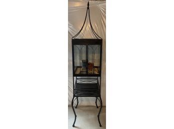 88 Inch Tall Metal Frame And Glass Bird Cage With Bottom Storage