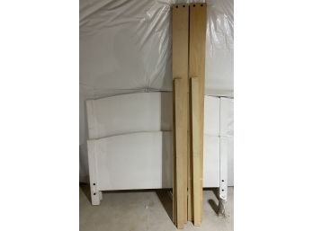 Solid Wood White Full Size Bed Frame With Slats