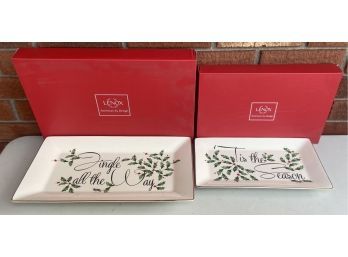 (2) American By Design Lenox Christmas Platters With Original Boxes
