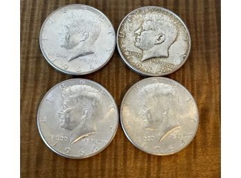 (4) Kennedy Silver Half Dollar Coins All 1964 (1 Of 2)