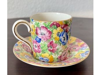 Lord Nelson Ware Made In England Chintz Demitasse Cup And Saucer