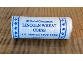 Roll Of 30 Out Of Circulation Lincoln Wheat Coins In Original Roll