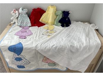 Heir Craft Infant Embroidered Christening Gown,  Vintage Doll Clothes, Beanie Babies, Bonnet Baby Quilt