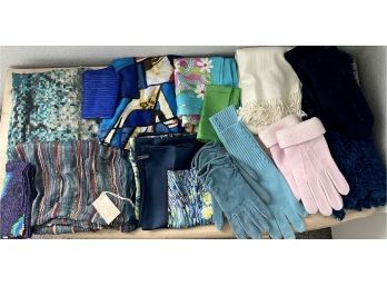 Collection Of Scarves Including 100 Percent Silk - Anika Dali  - Ladies Gloves And More