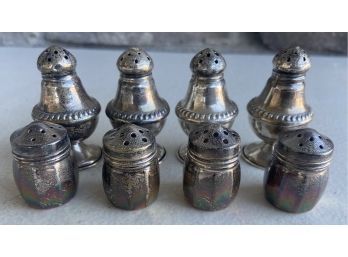 (8) Miniature Sterling Salt And Pepper Shakers - 48.6g