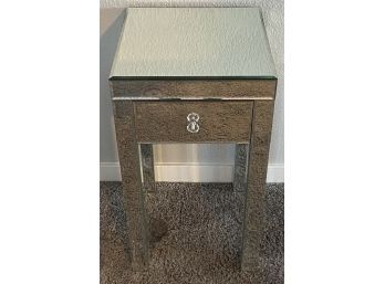 Small Single Drawer Mirrored Side Table
