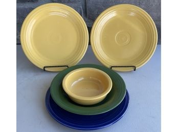(5) Assorted Pieces Of HLC Fiesta Ware Including Plates And Bowls