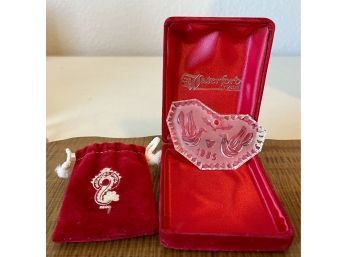 1982 Two Turtle Doves Waterford Crystal Ornament In Original Box With Bag