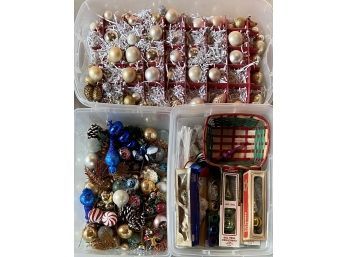 Large Lot Of Christmas Decor Primarily Ornaments