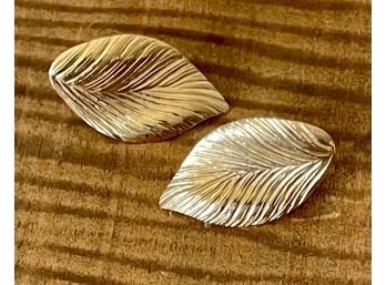 Pair Of 14k Gold Leaf Earrings - 1.8 Grams