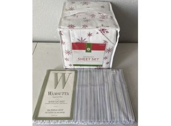 Wamsutta Queen Flat Sheet And A 100 Percent Cotton Full Flannel Sheet Set New In Packaging