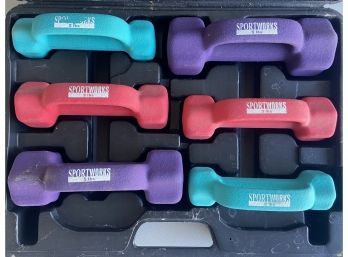 SportWorks 2,3,5 Lbs Dumbbell Set With Hard Plastic Case