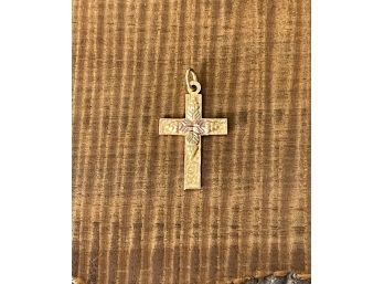 Black Hills Gold Cross With Bale - 1.1 Grams 10-12K Gold
