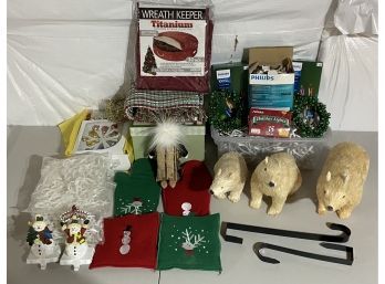 Large Chirstmas Collection - Lights, Ornaments, Brush Polar Bears, And More