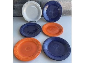 Genuine Fiesta HLC USA 10.5 Inch Dinner Plate - Orange, Blue, And White