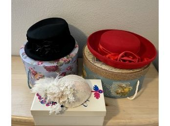 Collection Of Vintage Hats And Boxes - Scala With Tags, Cornell Trading, Bionchi