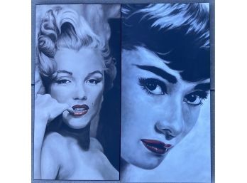 (2) Large Prints - Marilyn Monroe, And Audrey Hepburn