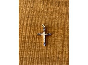 14K Gold And Diamond Cross With Bale