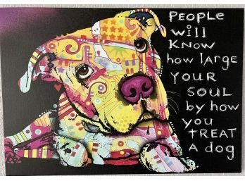 Colorful Canvas Art Print 'how You Treat Your Dog' Dean Russo