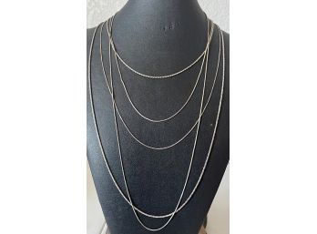 Assorted Size Sterling Silver Necklaces 18' Long To 30' Long Some Made In Italy - 25.1 Grams