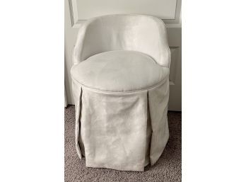 White Microfiber Slipper Vanity Chair
