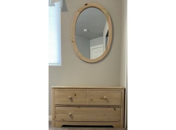 Stanley Pine Furniture Childs 2 Drawer Dresser With Separate Oval Mirror