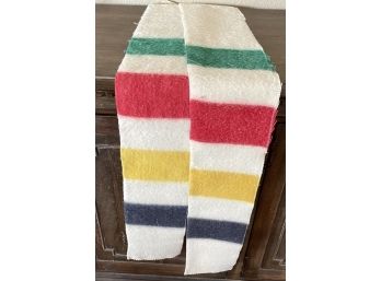 Vintage Hudson Bay Point Wool Scarf Made From An Original Blanket 90' Long