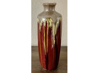 Tall Drip Glaze Pottery Vase