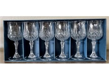(6) Piece Set Of Longchamp Cristal D'arques France Glasses With Original Box