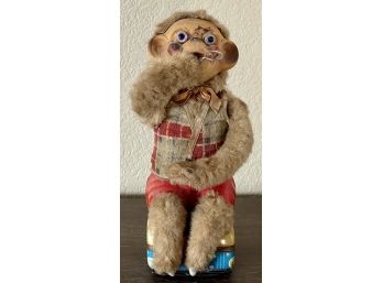 Vintage Animated Battery Operated Bubble Blowing Monkey
