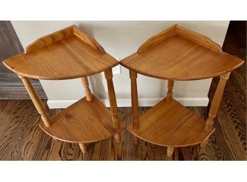 (2) Vintage Mid Century Modern Style Powell Company Maple Corner Side Tables