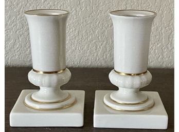 (2) Cream With Gold Trim Lenox Candle Holders (1 Of 2)