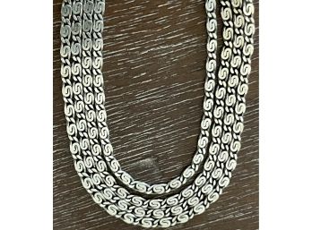 Gorgeous Vintage Long 33.5' Sterling Silver S Link Flat Chain Necklace 11.5 Grams