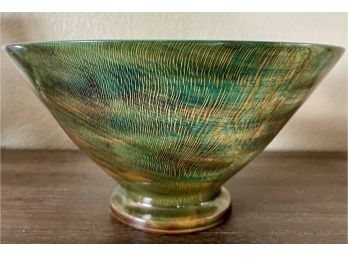 Beautiful David Lee Signed Footed Sycamore Wood Bowl 2006