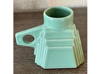 Fantastic Vintage Green Pottery Art Deco Mug