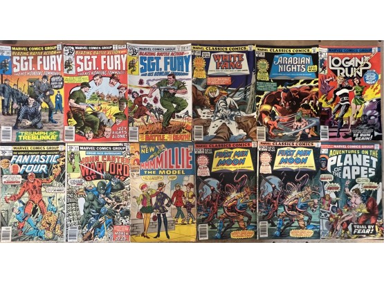 (12) Assorted 1970's And 80's Marvel Comics Group - Sgt Fury, Millie, Fantastic Four, White Fang, And More