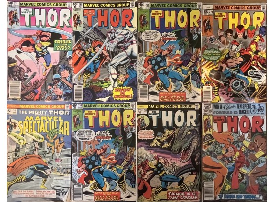 (8) Marvel Comics Group 1970's And 1980's Thor Comics