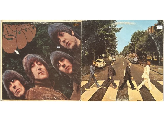 The Beatles Rubber Soul And Abbey Road Vintage Vinyl Albums