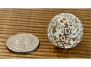 Vintage Sterling Silver Heart Round Ball Slide Pendant 8.7 Grams