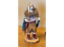 Carved Wood & Pottery Figurines - Kachina Doll Falcon- Creed Totem Pole Alaska, Tribal Ebony & Warrior Pottery